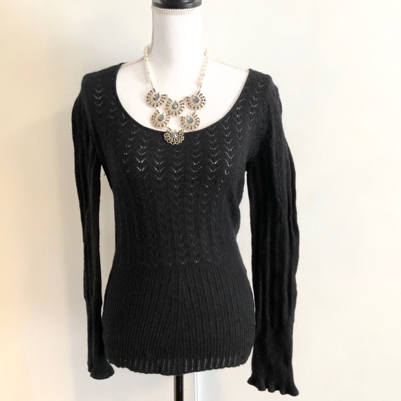 Women’s Express Pointelle Angora Sweater Medium - Picture 2 of 11